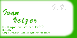 ivan velzer business card